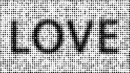 Wall Mural - love comical dots halftone background animation