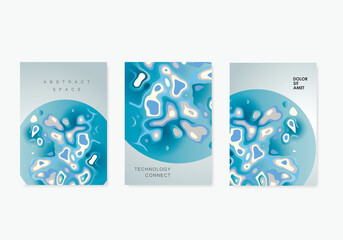 Poster - Abstract modern graphic elements. Dynamical blue forms and sahapes. Vector banners with flowing liquid shapes.