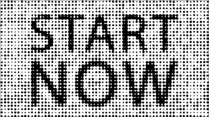 Wall Mural - start now comical dots halftone background animation