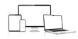 © fad82 - Realistic computer screen, laptop, tablet, phone. Flat lay detailed and realistic devices mockup