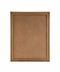 Wall Mural - Old wooden picture frame isolated on white background with clipping path