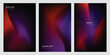 Colorful, dark, and fluid gradient mesh background template copy space set. Dark colour gradient backdrop design for poster, leaflet, banner, cover, pamphlet, magazine, or booklet.