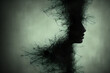 Dark depression mental illness background created with generative ai