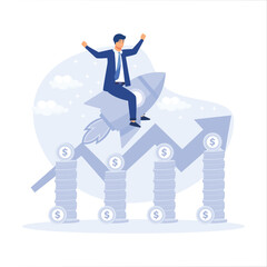 Wall Mural - finance growth. celebrating financial success and money growth. money increasing concept. flat moder