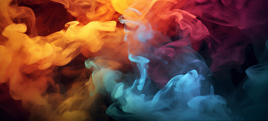 Wall Mural - Background with color smoke everywhere. IA generative.