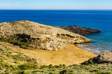 Wall Mural - Beach sea shore. Coast in Murcia Spain.