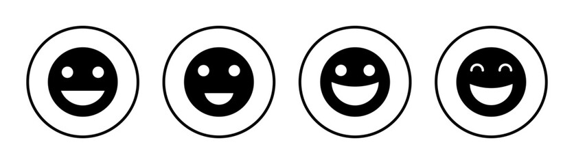 smile icon set illustration. smile emoticon icon. feedback sign and symbol