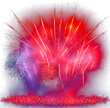 Isolated colorful fireworks explosion created with generative ai