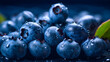 Blueberries Close Up Berry Fruits Food 4k Background , Generative AI	
