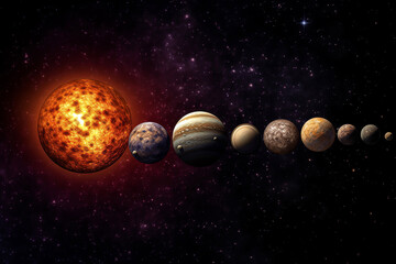 Wall Mural - planets galaxy outer space background