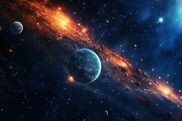 Wall Mural - planets galaxy outer space background