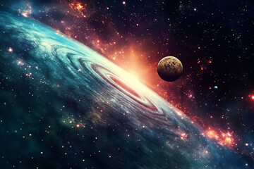 Wall Mural - planets galaxy outer space background