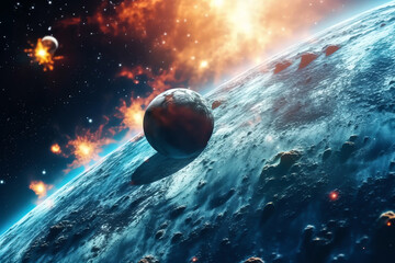 Wall Mural - planets galaxy outer space background