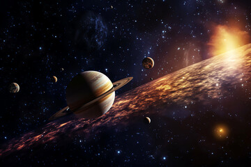 Wall Mural - planets galaxy outer space background