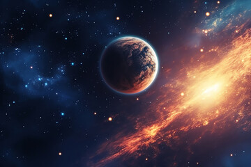 Wall Mural - planets galaxy outer space background