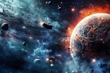 Wall Mural - planets galaxy outer space background