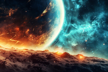 Wall Mural - planets galaxy outer space background