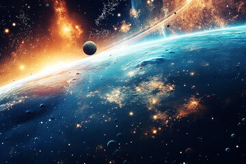 Wall Mural - planets galaxy outer space background