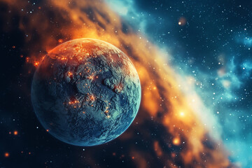 Wall Mural - planets galaxy outer space background