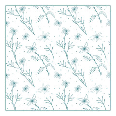 Naklejka na meble Wild Flower Doodle Art Pattern Sets, Unleash your creativity with these mesmerizing wild flower doodle art pattern sets. Create stunning backgrounds, prints, and crafts with these floral patterns.
