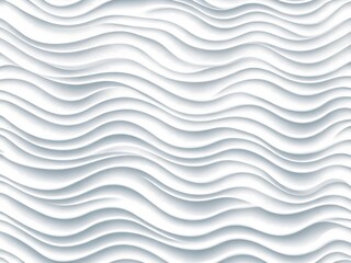 3D illustration white seamless pattern waves light and shadow. Wall decorative panel