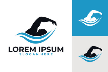 swimming logo vector design illustration