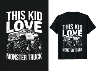 Monster Truck T-shirt Design. monster trucks lover tees.