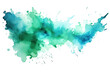 © Perfect PNG - emerald and sky blue swashes, watercolor paint abstract border frame for design layout, isolated on a transparent background, generative ai