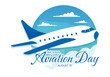 © denayune - National Aviation Day Vector Illustration of Plane with Sky Blue Background or United States Flag in Flat Cartoon Hand Drawn Templates