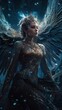Fantasy portrait of a beautiful woman with angel wings. Fantasy. Generative AI