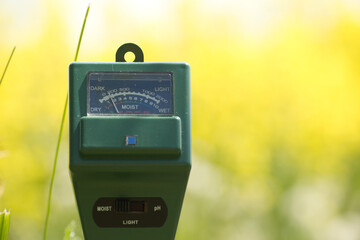 Measure soil with three way digital device