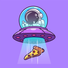 Wall Mural - Cute Astronaut Catching Pizza With Ufo Cartoon Vector Icon
Illustration. Science Food Icon Concept Isolated Premium
Vector. Flat Cartoon Style