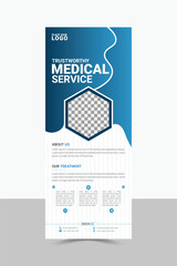 Wall Mural - Modern Advertising Medical, Health, Hospital, Rollup Banner Design Template.