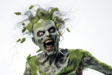 Aufkleber - Funny zombie on white background Generative AI 