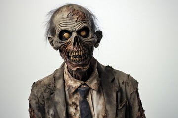 Aufkleber - Funny zombie on white background Generative AI 
