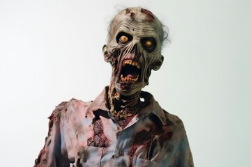 Aufkleber - Funny zombie on white background Generative AI 