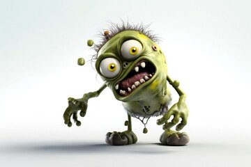 Aufkleber - Funny zombie on white background Generative AI 
