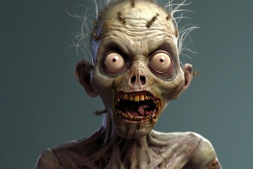 Aufkleber - Funny zombie on white background Generative AI 