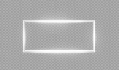 Wall Mural - rectangular frame with light effects. white frame. vector illustration, eps