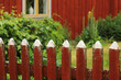 Charming red picket fence