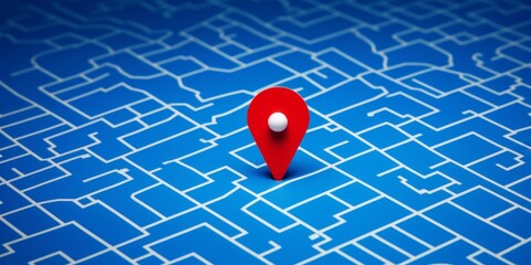 Red Pin GPS location symbol icon sign maps. Place Business location. route graphic road mark destination, Generative AI