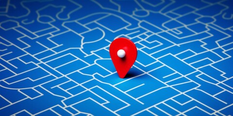 Red Pin GPS location symbol icon sign maps. Place Business location. route graphic road mark destination, Generative AI