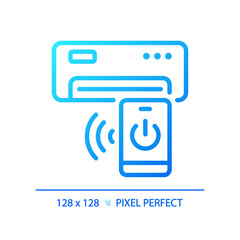 Wall Mural - Ac remote control gradient linear vector icon. Air conditioner. Temperature control. Wireless technology. Thin line color symbol. Modern style pictogram. Vector isolated outline drawing