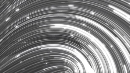 Wall Mural - Abstract energy black and white swirling curved lines of glowing magical streaks and energy particles background
