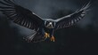 Cinematic shot of a flying peregrine falcon. Created with Generative AI Technology
