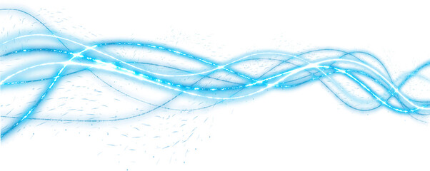 Wall Mural - blue shimmering line of light