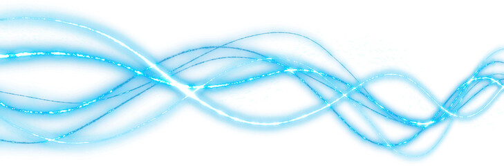 Wall Mural - transparent blue sparkling light line
