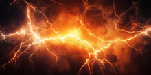 Orange Electric Lightning Background. Generative AI
