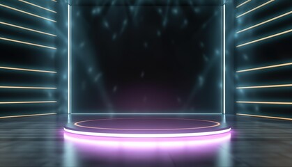 Wall Mural - Background with spotlight. Modern background and empty stage. generative ai
