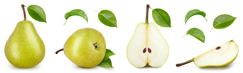 Wall Mural - Set of pears with leaves